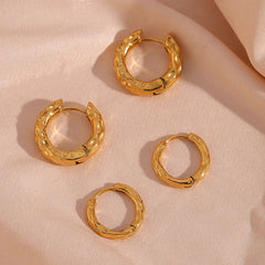 Hammered Gold Plated Hoop Earrings