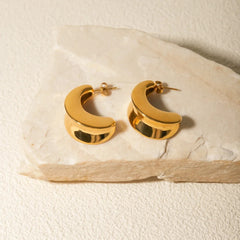 Moon C-Shaped Earrings