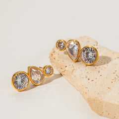 Geometric Cubic Zircon Earrings