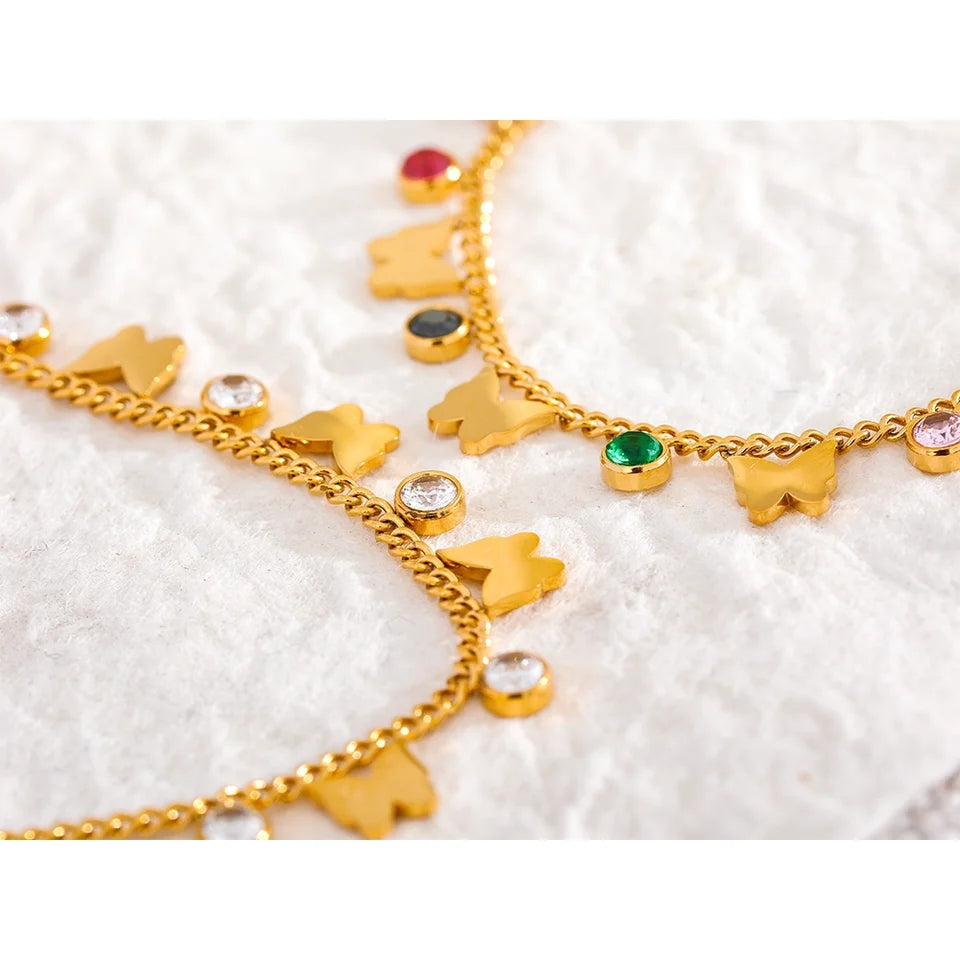 Butterfly Drop Chain Anklet