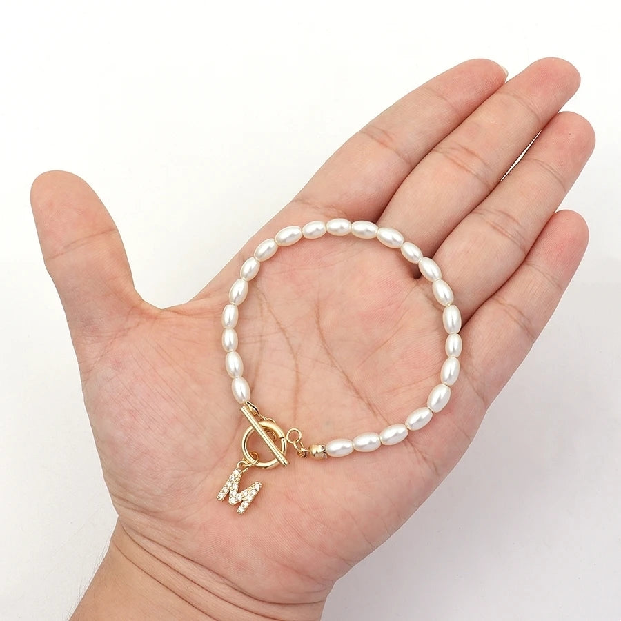 Custom Letter Pearl Bracelet