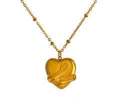 Heart Embrace Pendant Necklace