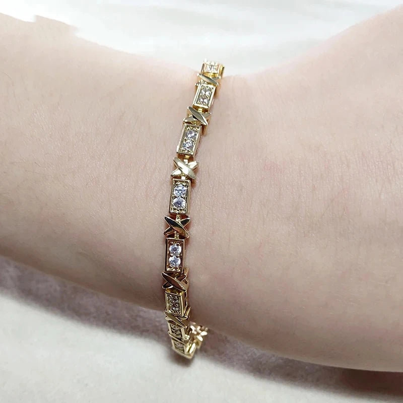 Cross Square Cubic Zirconia Bracelet