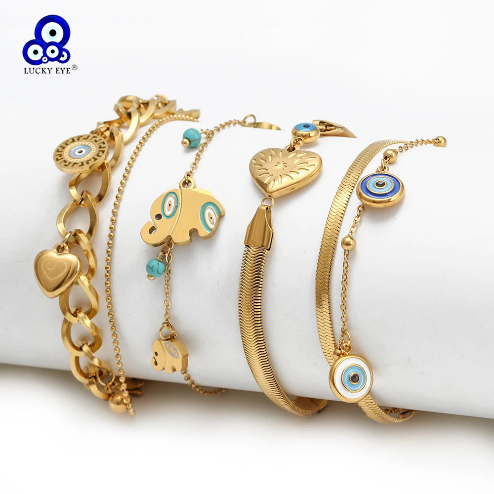 Evil Eye Snake Chain Bracelet