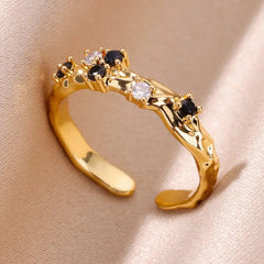 B/W Zircon Ring