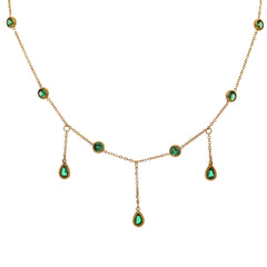 Green Cubic Clavicle Necklace