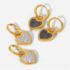 Heart Shaped Cubic Zirconia 18K Gold Plated Earring