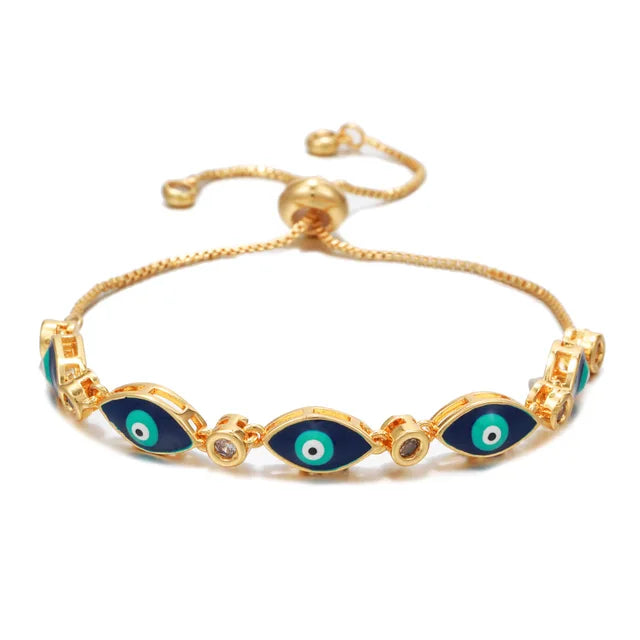 Evil Eye Blue Turkish Adjustable Bracelet