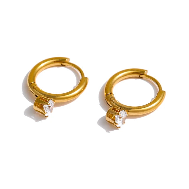 Zirconia Minimalist Hoop Earrings