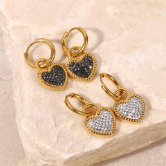 Heart Shaped Cubic Zirconia 18K Gold Plated Earring