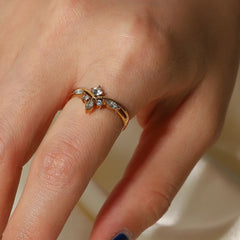 Opening Irregular White Cubic Adjustable Ring