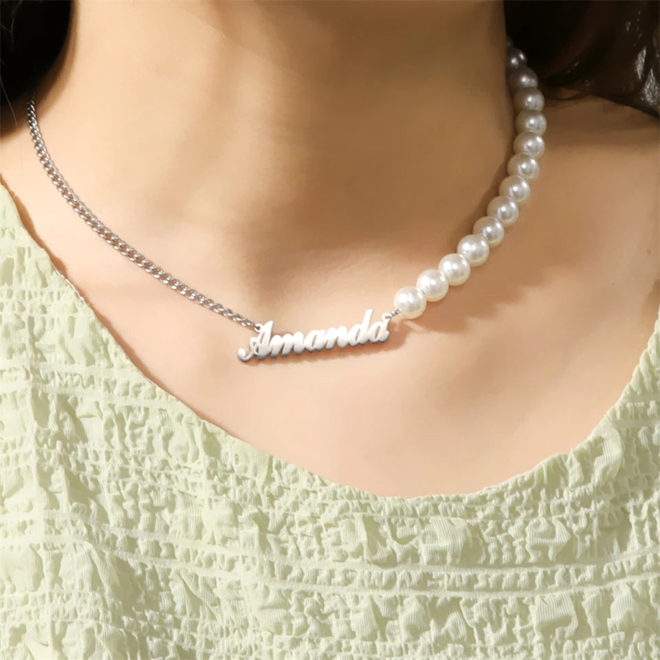 Custom Pearl Chain Necklace