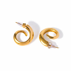 Spiral Circle Stud Earrings