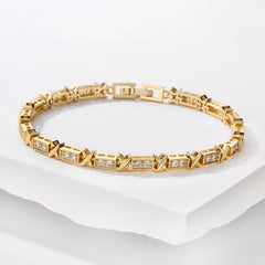 Cross Square Cubic Zirconia Bracelet