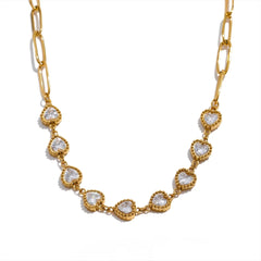 Heart Chain Collar Necklace