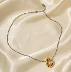 Pearl Bead Golden Silver Necklace