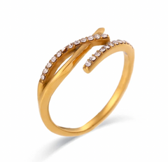 Twig Micro-Inlaid Diamond Ring