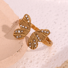 Sparkly Butterfly Zircon Ring