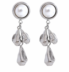 Drop Dangle Earrings With Pearl Charm